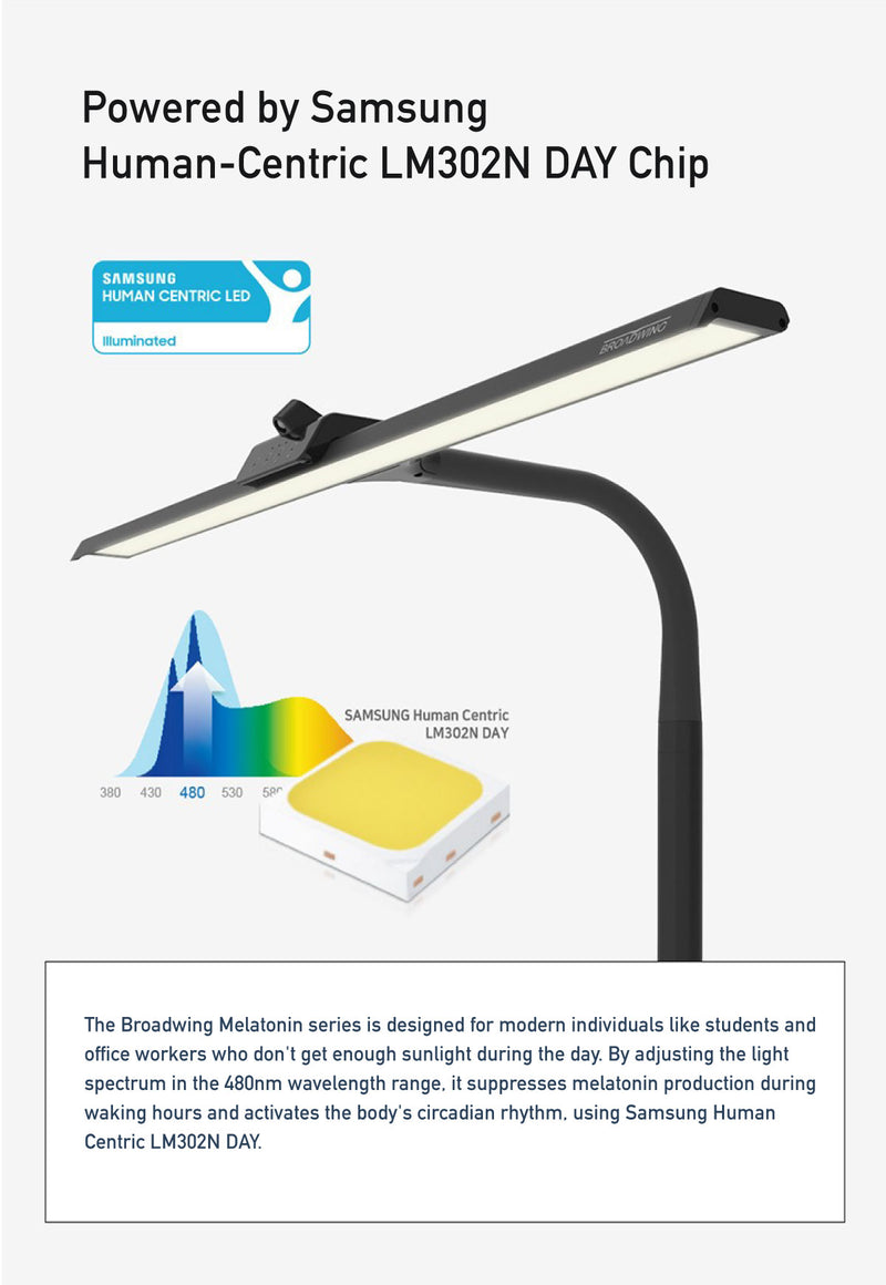 Broadwing M Base Melatonin LED Wide Stand LSP-9100 Desk Lamp