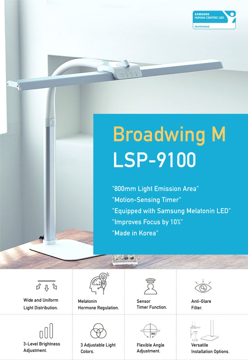 Broadwing M Base Melatonin LED Wide Stand LSP-9100 Desk Lamp